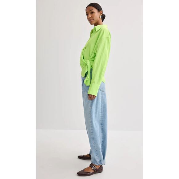 JW Anderson Draped Twisted Shirt in Green - Picture 3 of 13